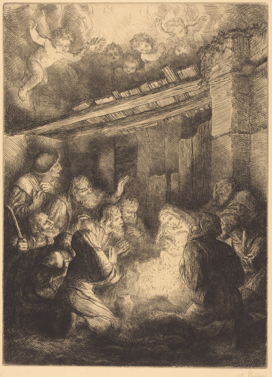 The Adoration of the Shepherds by Alphonse Legros