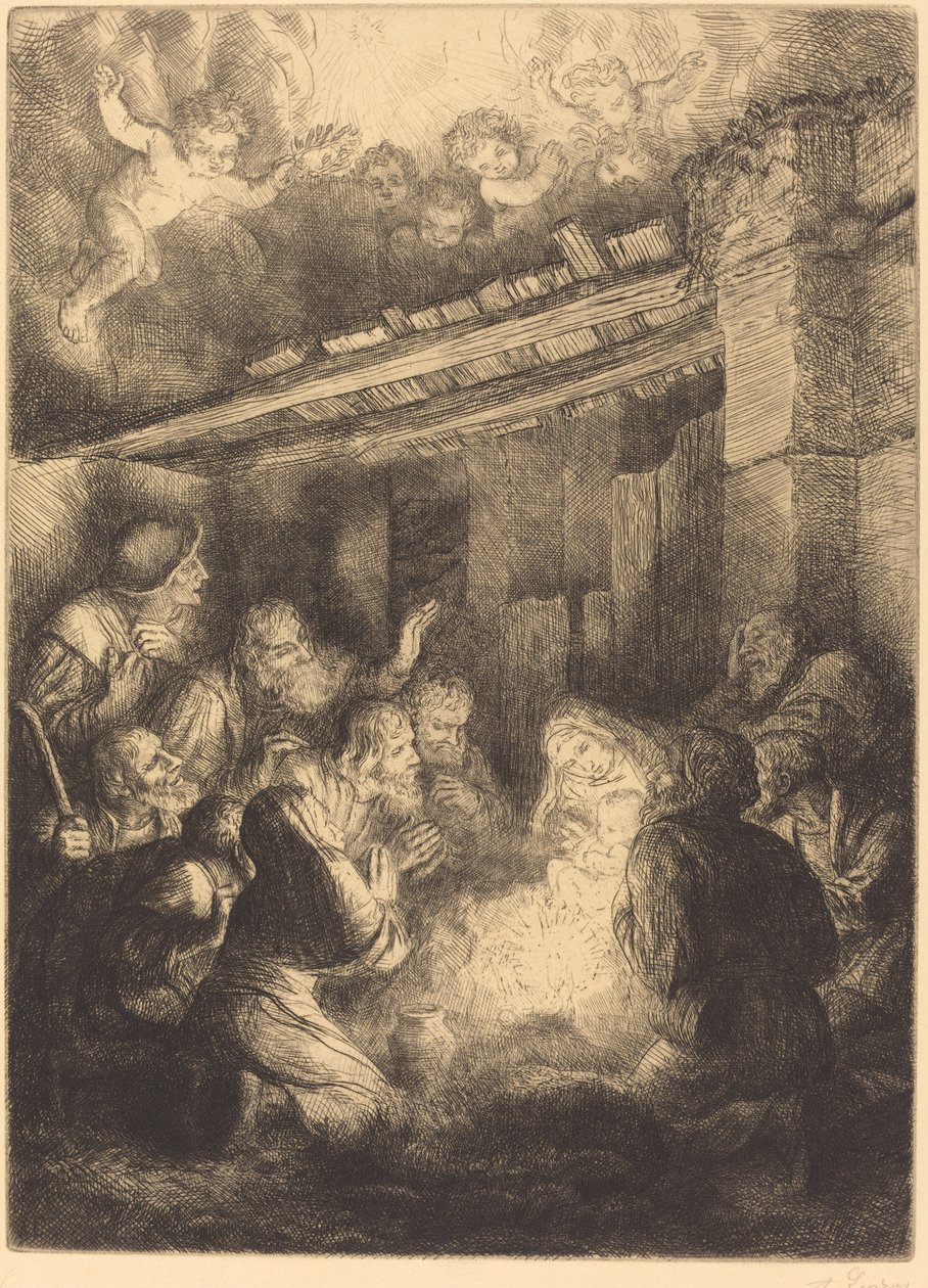 The Adoration of the Shepherds by Alphonse Legros