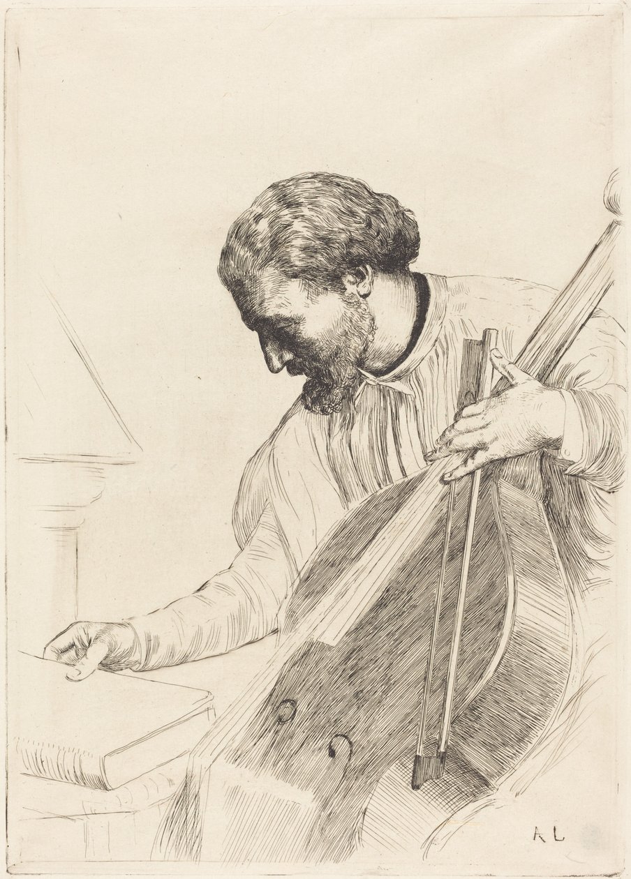 The Bass Player by Alphonse Legros