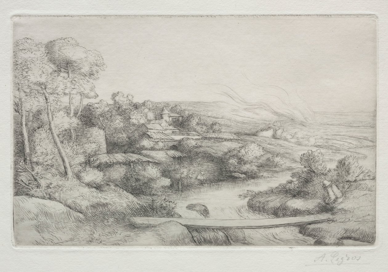 The Footbridge La Passerelle by Alphonse Legros