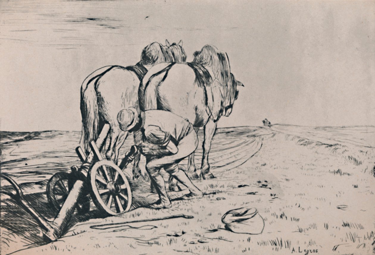 The Plough, mid-late 19th century by Alphonse Legros