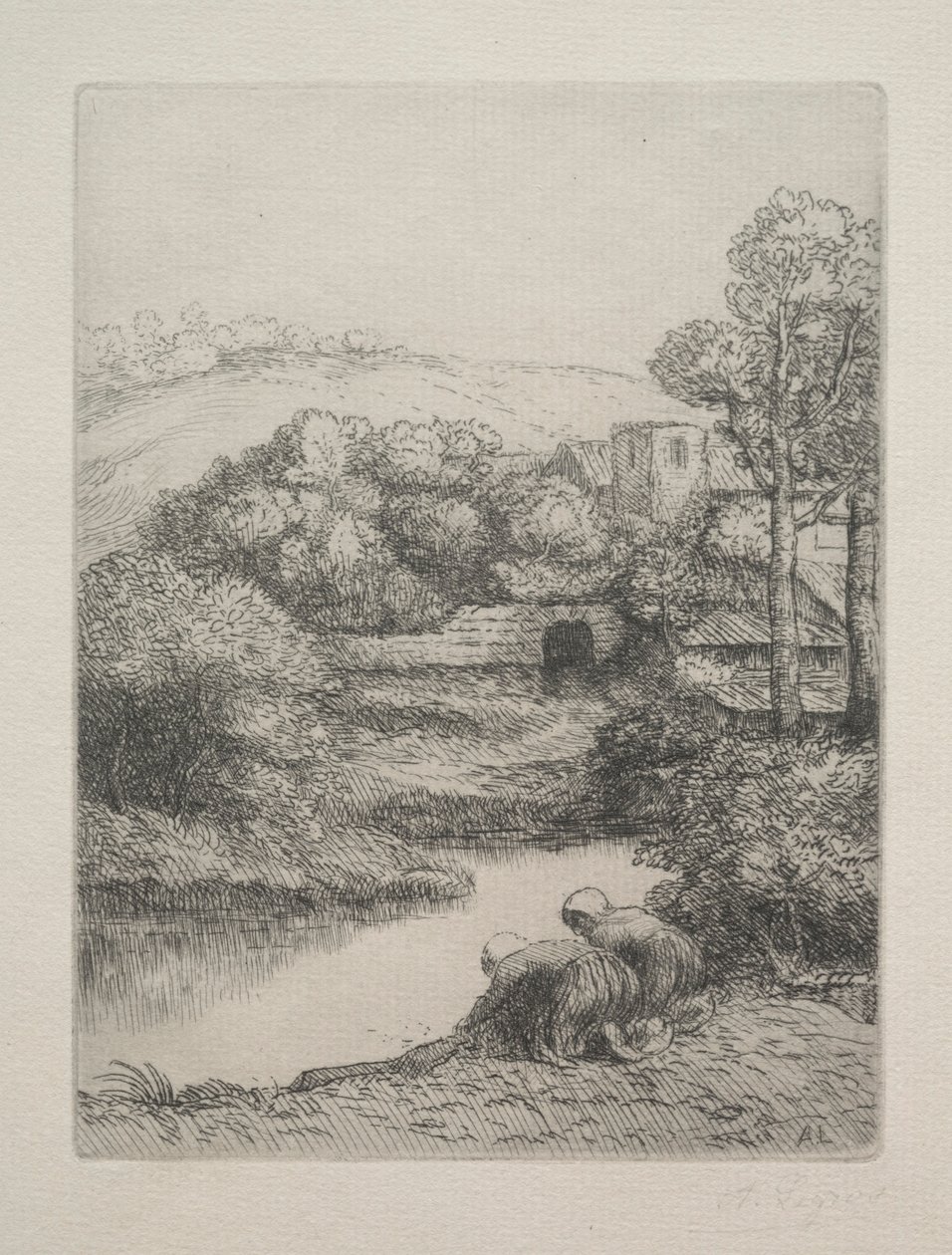 The Wash House, Dite Les Laveuses by Alphonse Legros