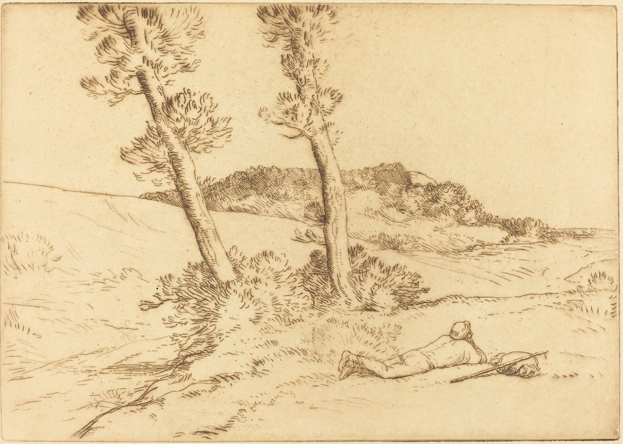 Traveler Reclining on the Grass by Alphonse Legros