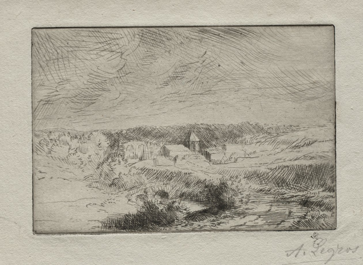 Village of Wimille, near Boulogne by Alphonse Legros