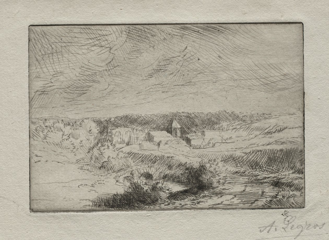 Village of Wimille, near Boulogne by Alphonse Legros