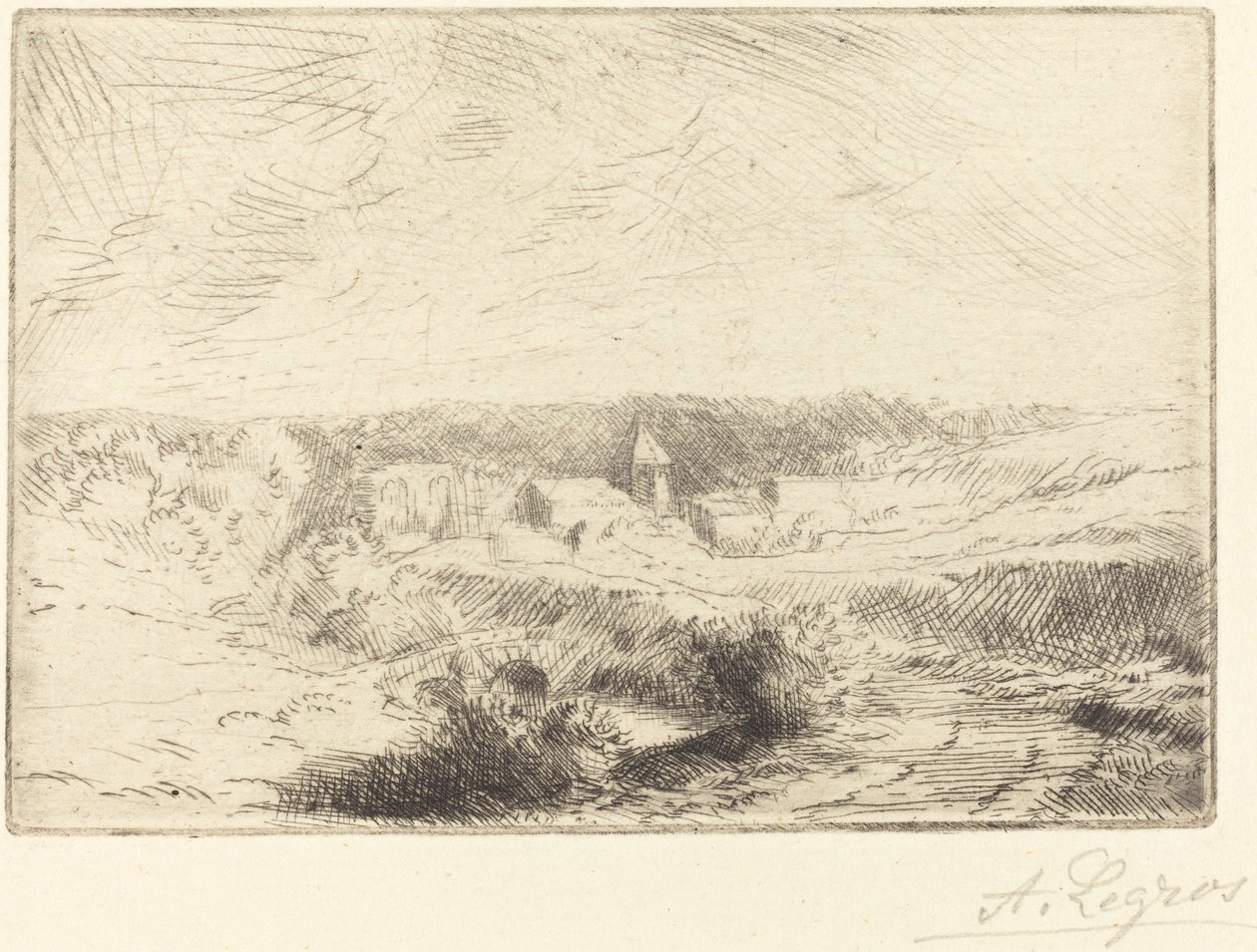 Village of Wimille, near Boulogne by Alphonse Legros
