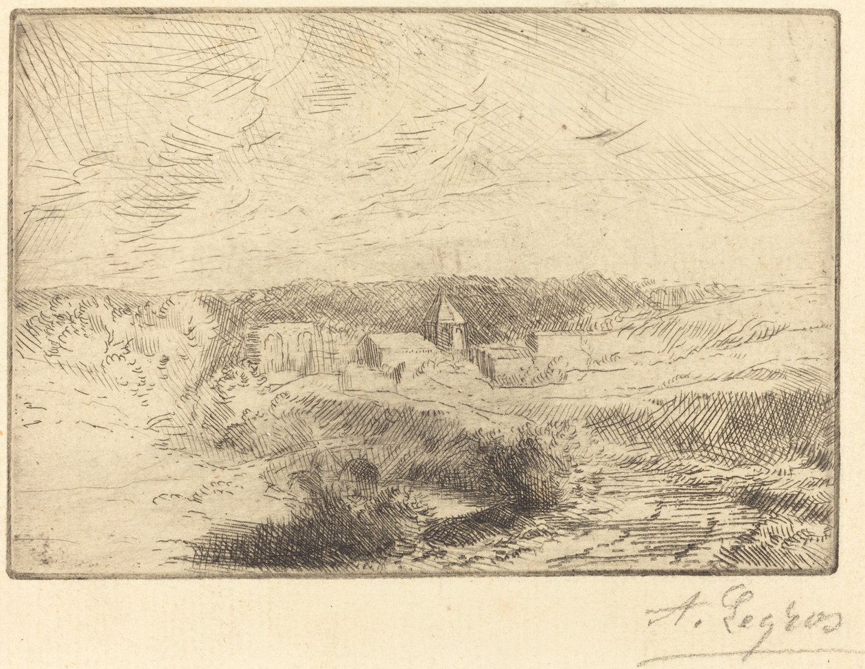 Village of Wimille, near Boulogne by Alphonse Legros
