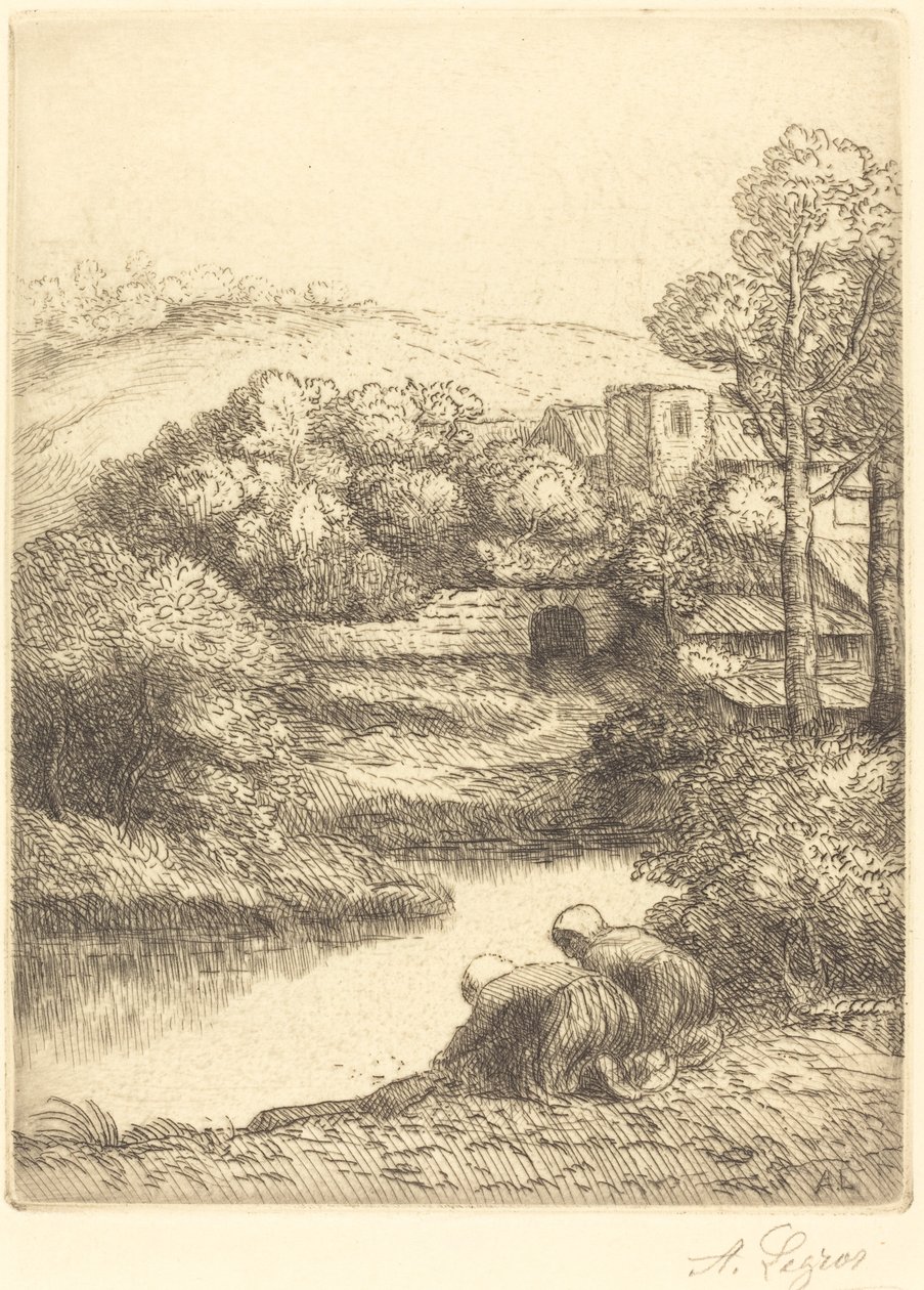 Wash-house, called The Washerwomen by Alphonse Legros