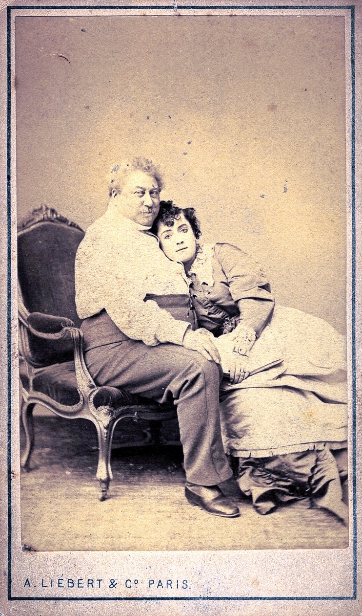 Alexandre Dumas and Miss Menken (photo by Alphonse Liebert & C) by Alphonse Liebert