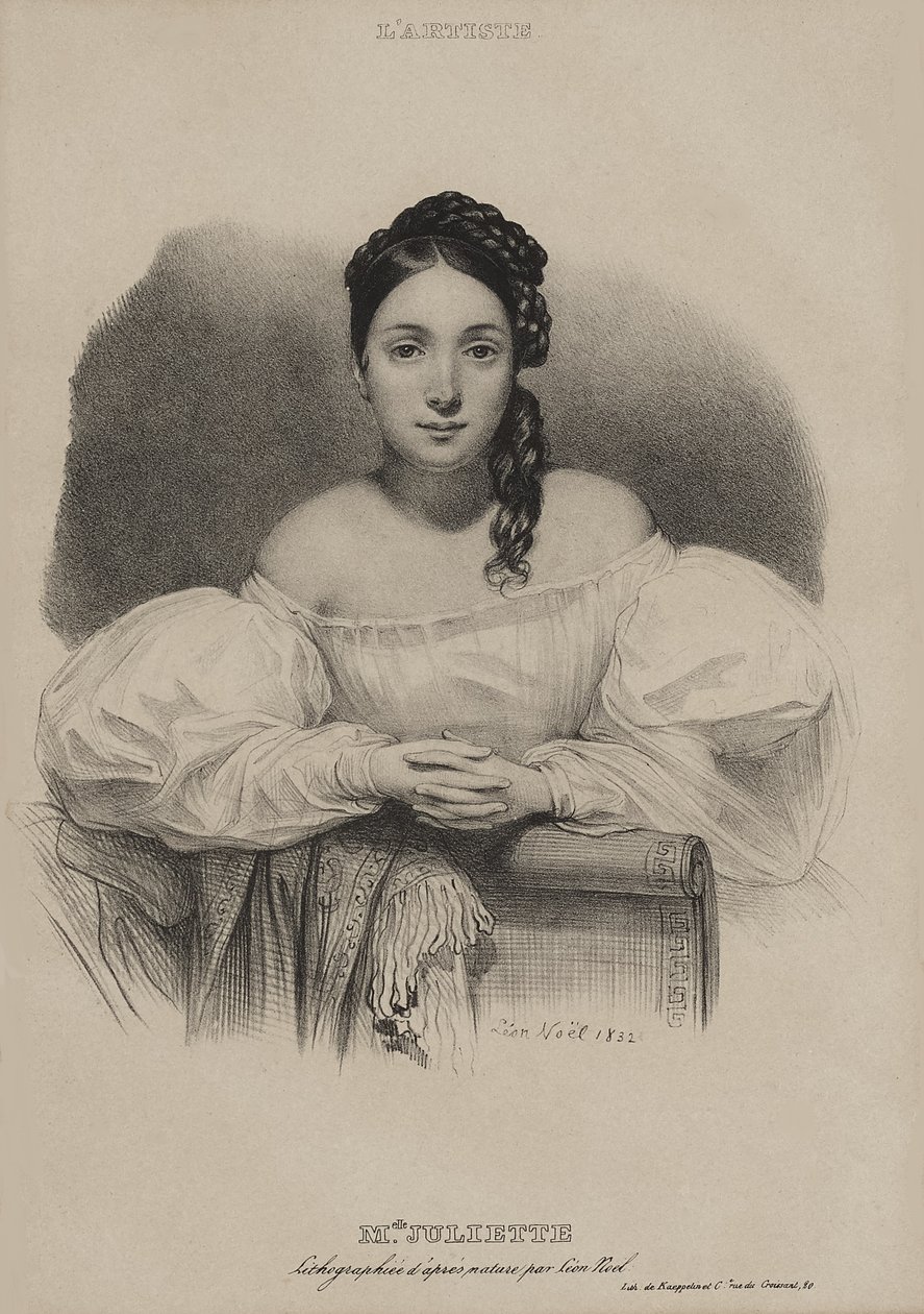 Portrait of Mademoiselle Juliette Drouet by Alphonse Leon Noel