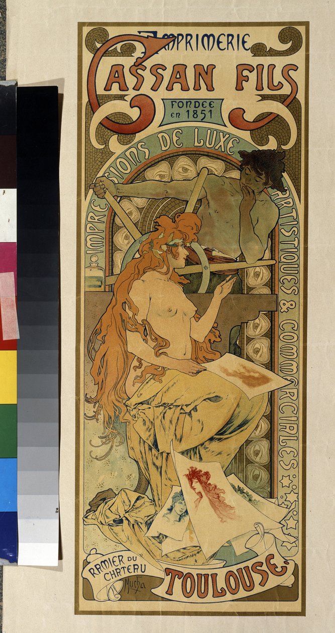 Advertising Poster for Cassan Fils Printing, Toulouse by Alphonse Marie Mucha