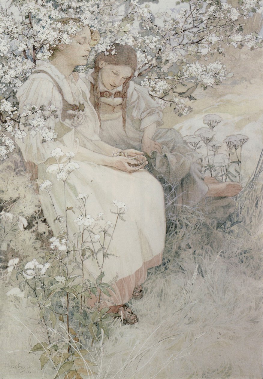 Blessed are the Pure in Heart: For They Shall See God by Alphonse Marie Mucha