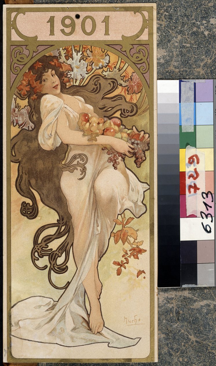 Calendar of the Year 1901 by Alphonse Marie Mucha