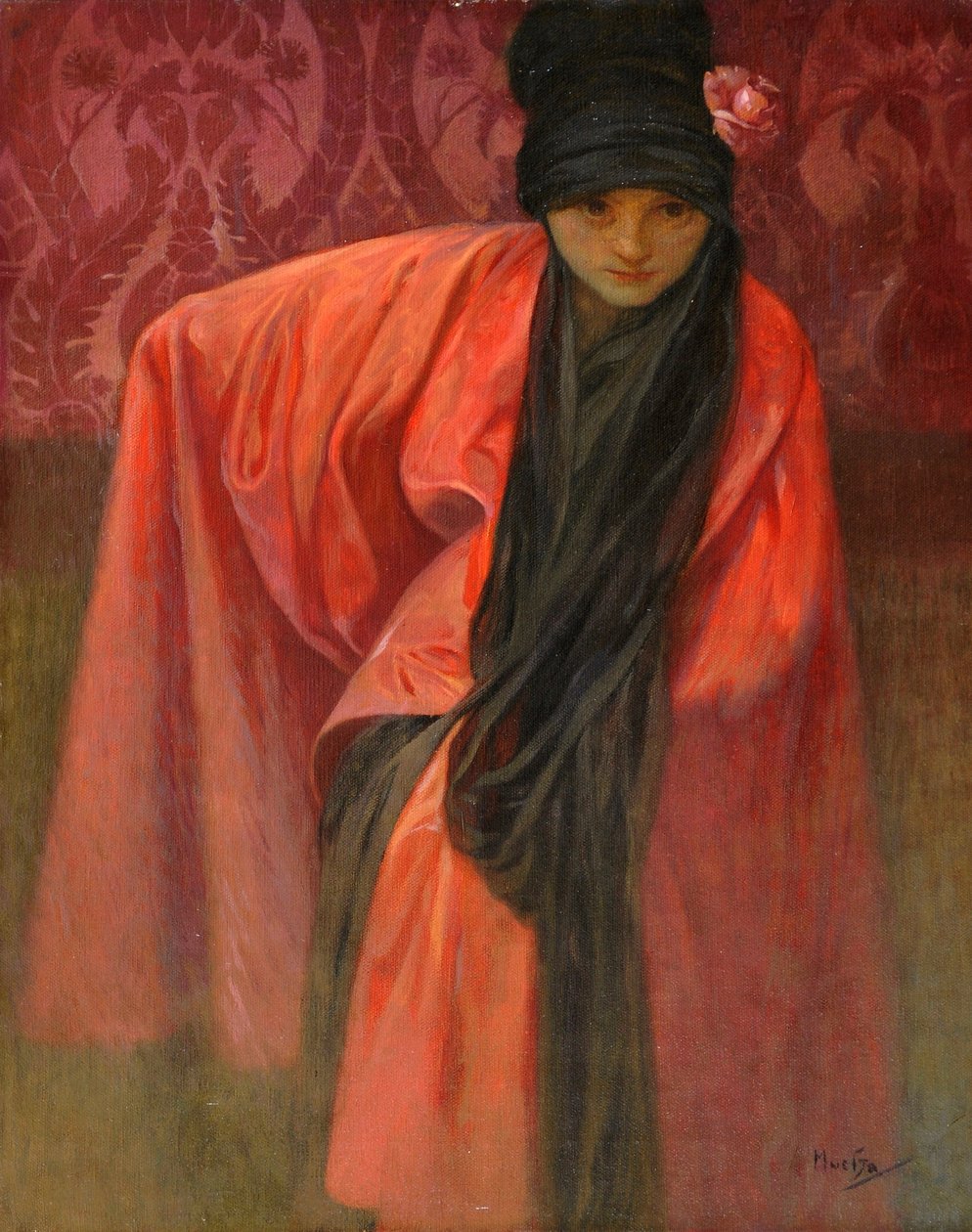 Girl in Red by Alphonse Mucha