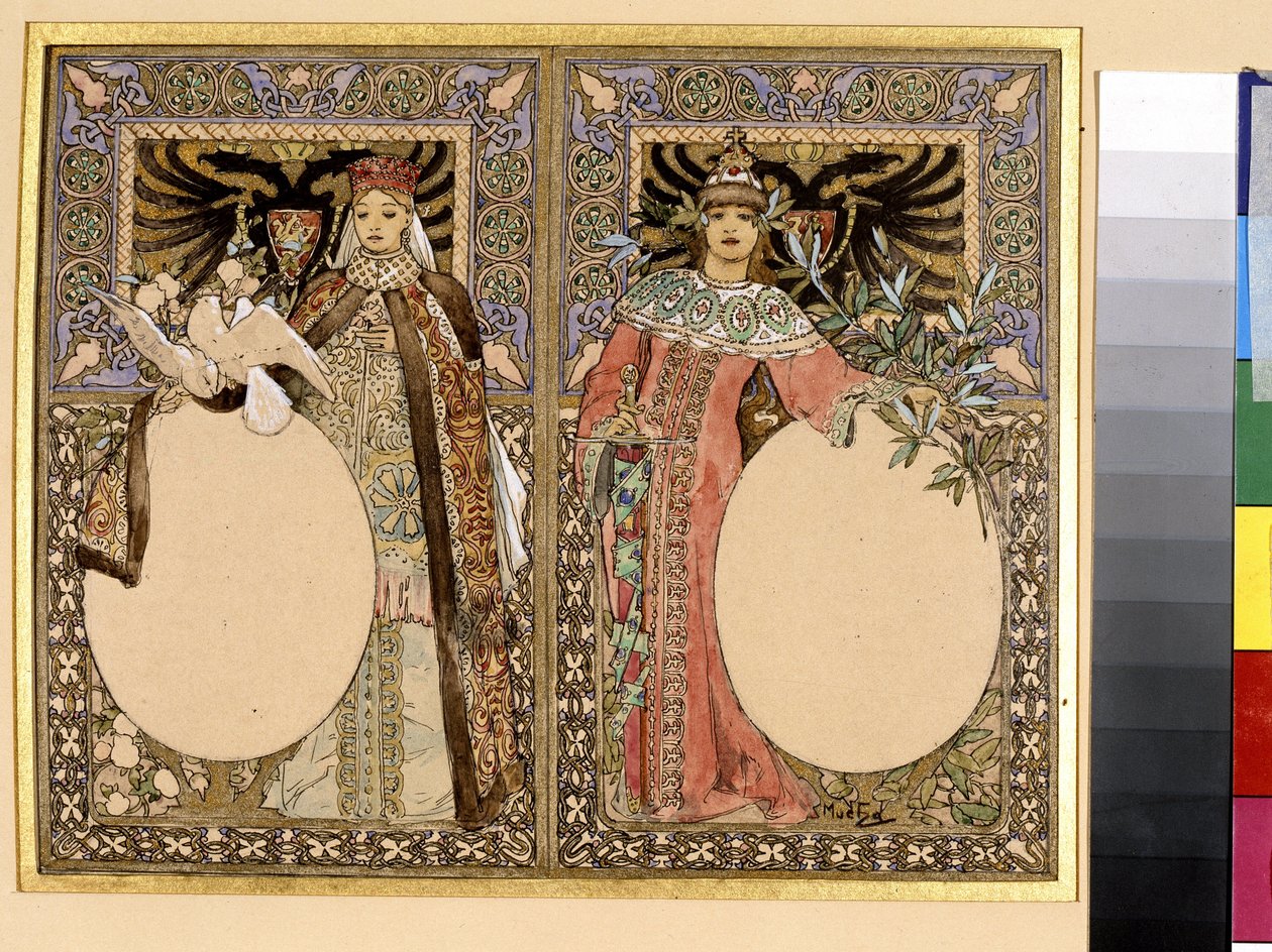 Illustration of a Book (Fairy Tale or Legends) by Alphonse Marie Mucha