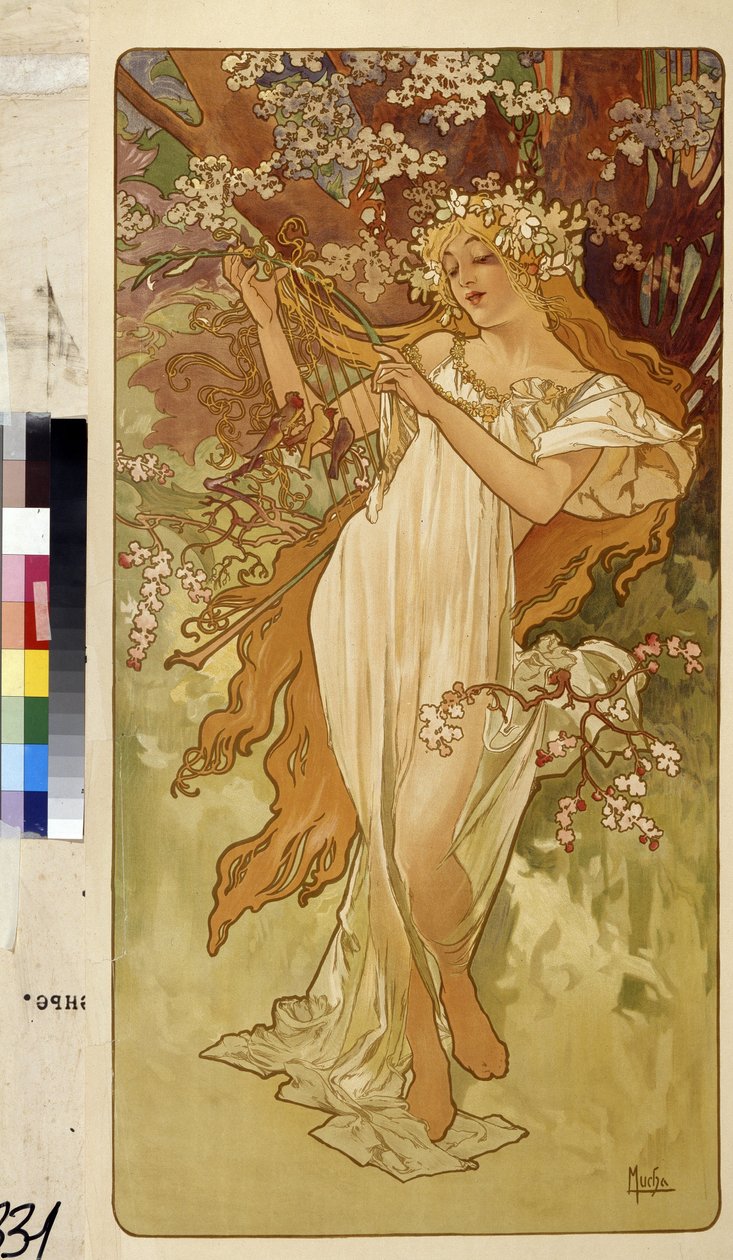 Spring (Series of Allegories on the Four Seasons) by Alphonse Marie Mucha