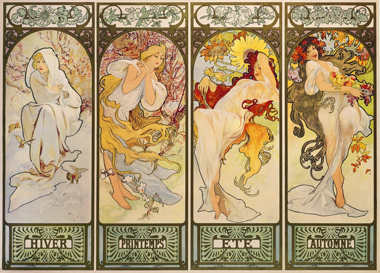 The Seasons by Alphonse Marie Mucha