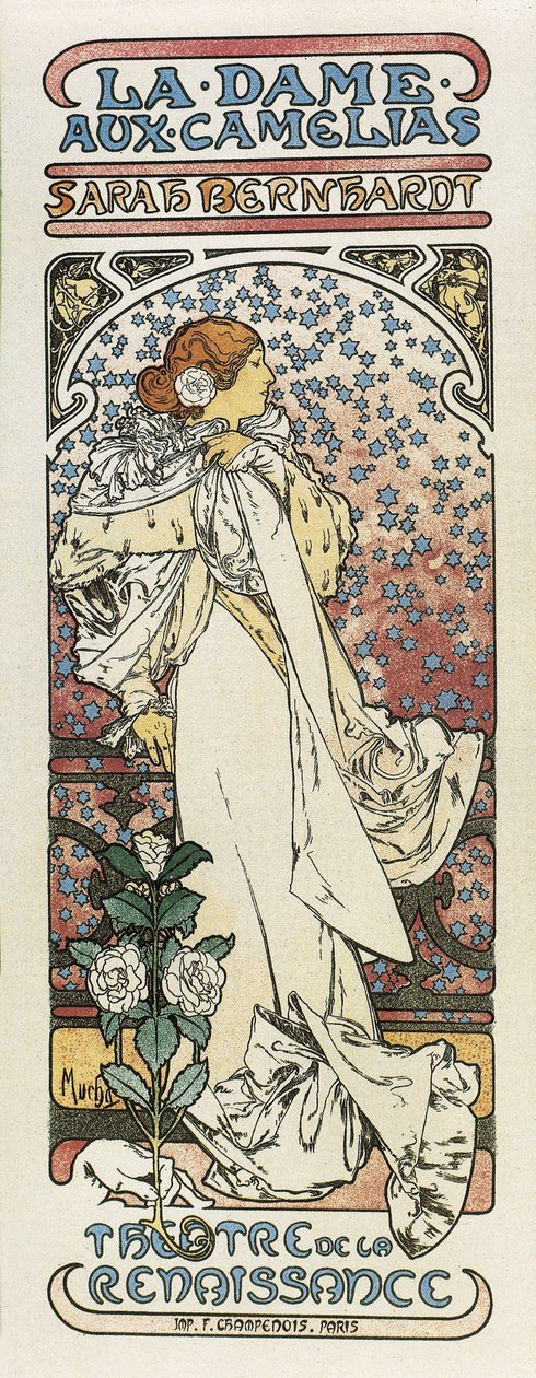 The Lady of the Camellias (La dame aux camelias) by Alphonse Mucha
