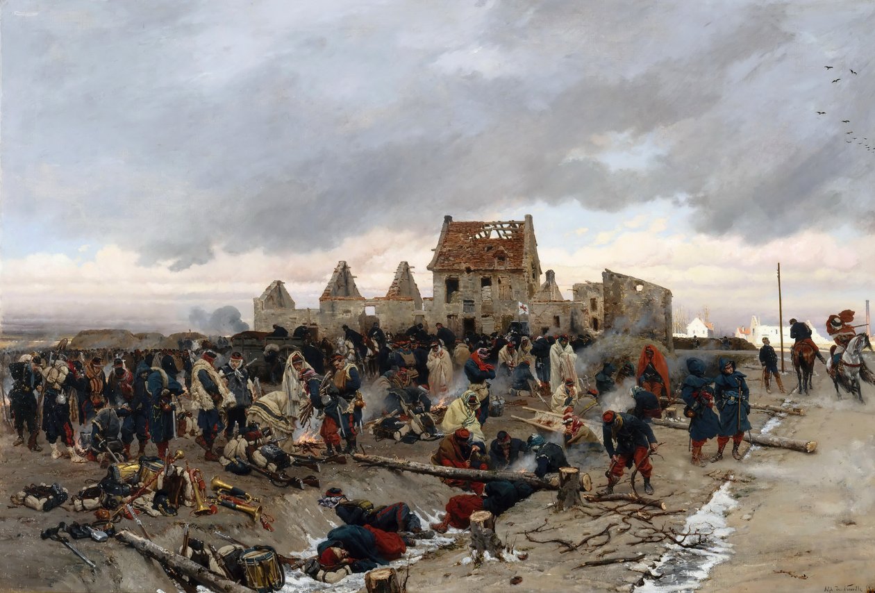 Bivouac at Le Bourget by Alphonse Marie de Neuville
