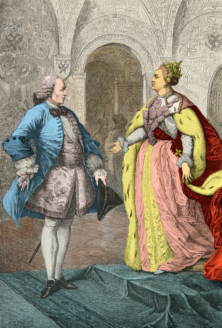 Interview between Denis Diderot and Empress Catherine II by Alphonse Marie de Neuville
