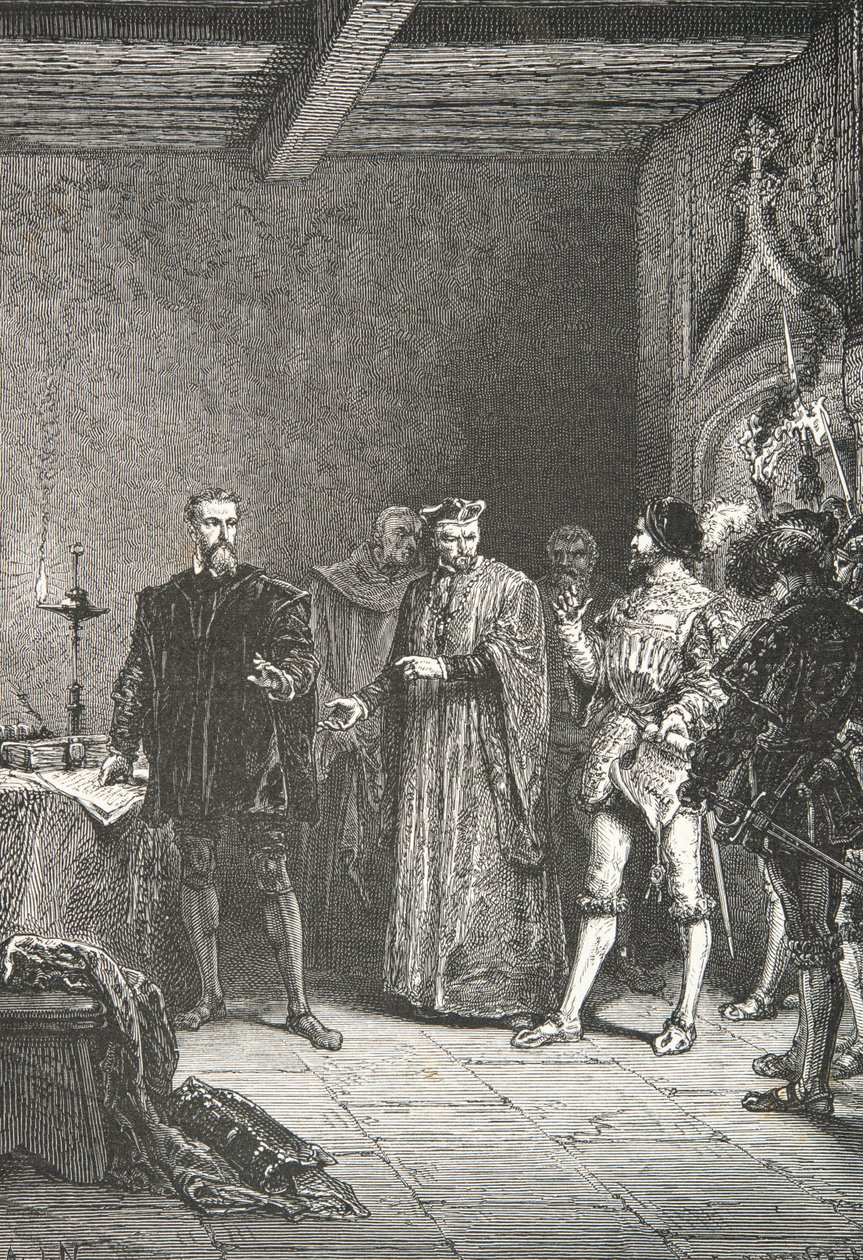 Jean de La Barre Informs Louis de Berquin of His Release from the Conciergerie by Alphonse Marie de Neuville