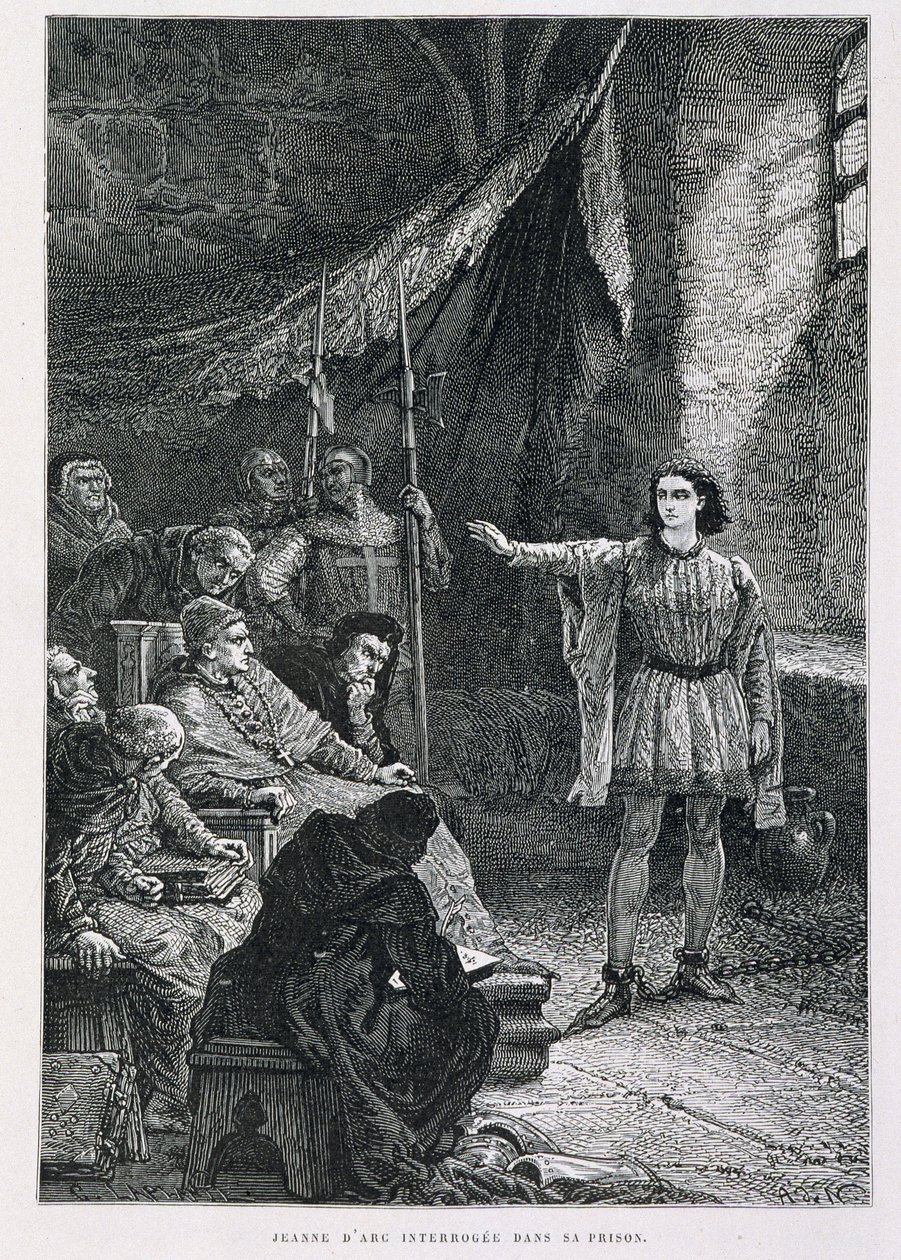 Joan of Arc interrogated in her prison - in 