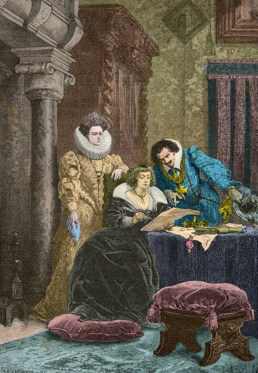 Marie de Medici Under the Influence of Concino Concini and Leonora Dori by Alphonse Marie de Neuville