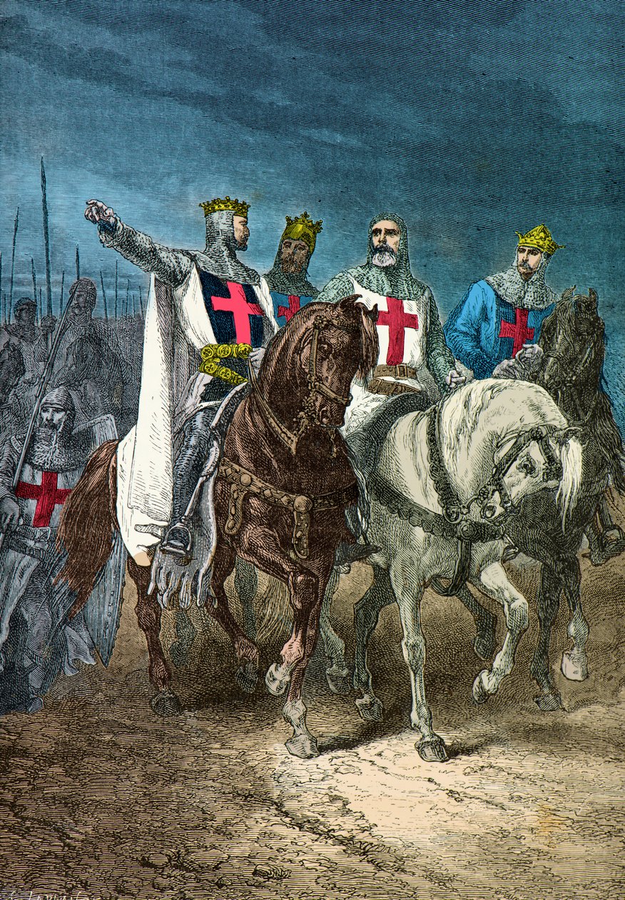 Portraits of Godfrey of Bouillon, Bohemond of Taranto, Raymond IV of Toulouse and Tancred of Hauteville by Alphonse Marie de Neuville