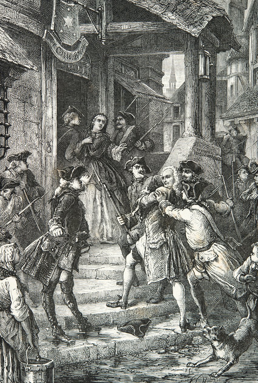 Voltaire is Arrested in Frankfurt by Alphonse Marie de Neuville