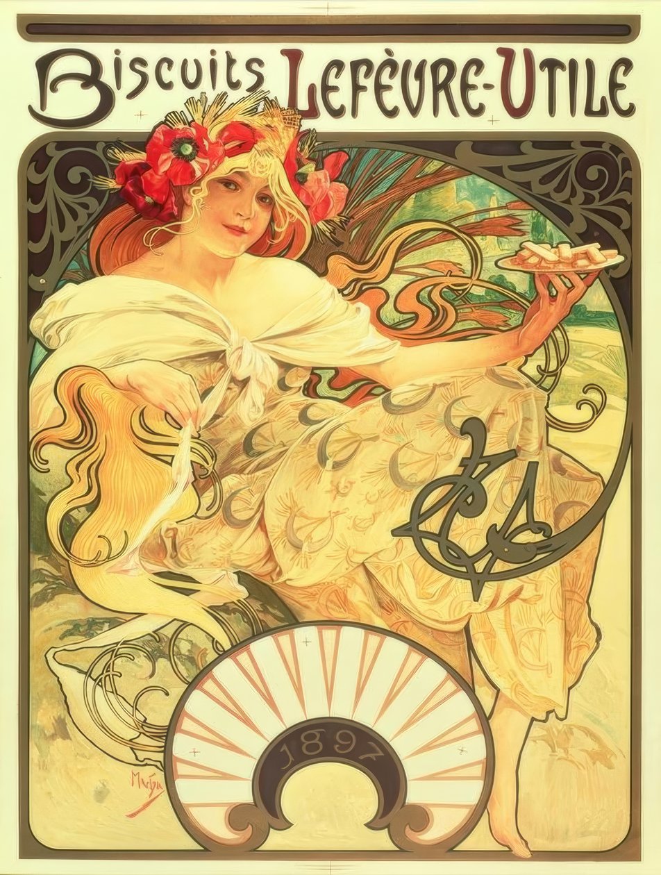 Lefèvre-Utile Biscuits by Alphonse Mucha