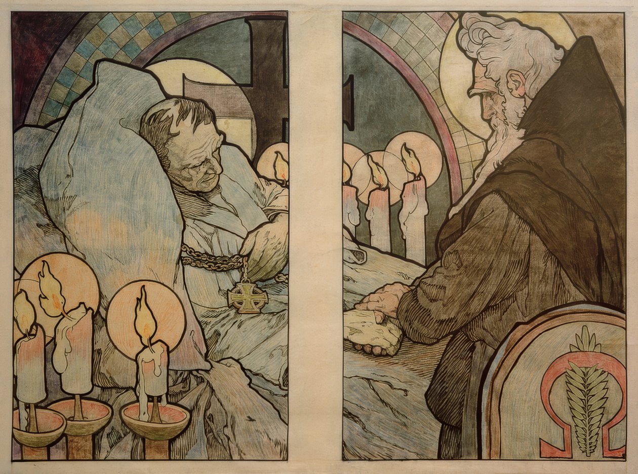 Window of St. Vitus in Prague, Cardboard 1931 by Alphonse Mucha