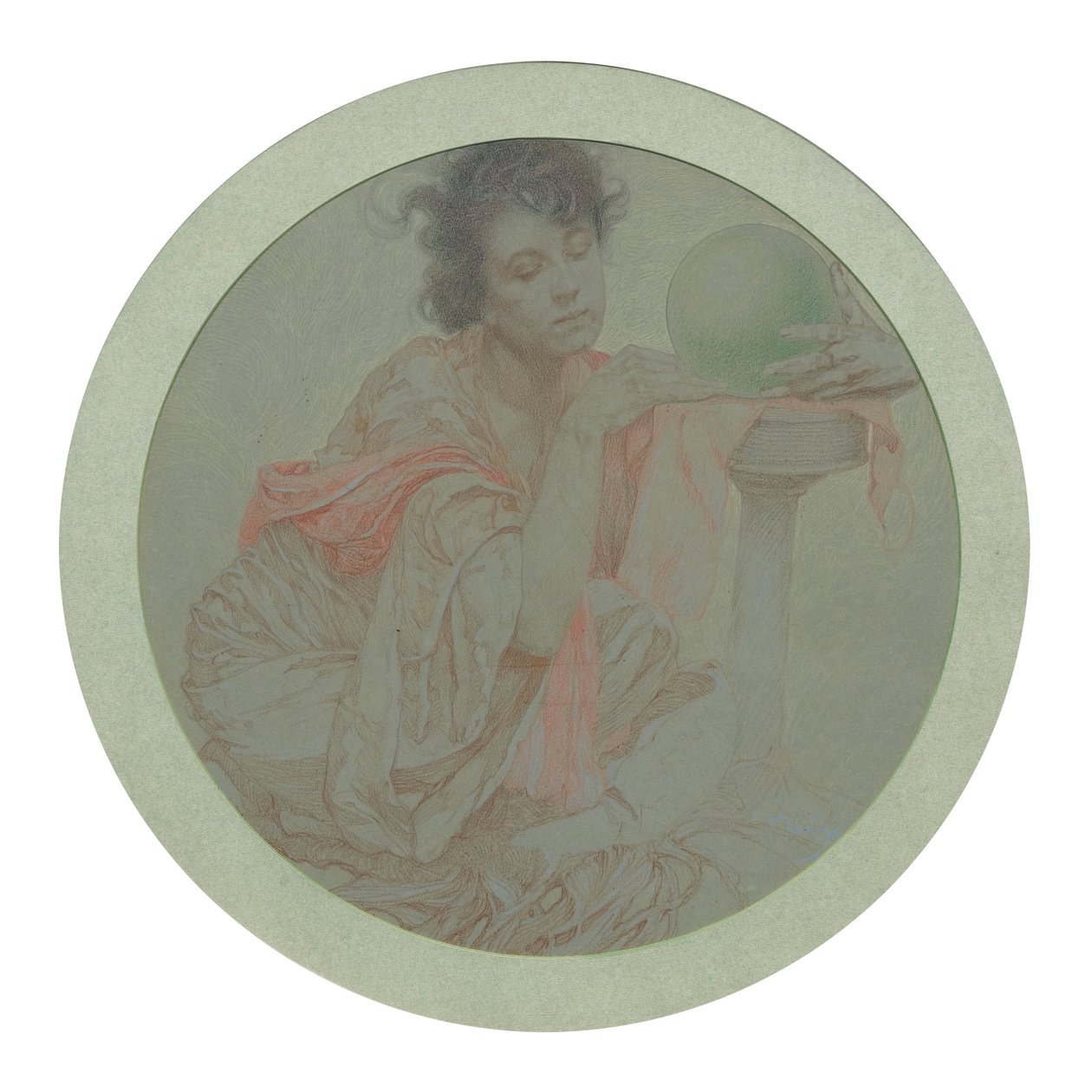 Fortune Teller with Crystal Ball by Alphonse Mucha