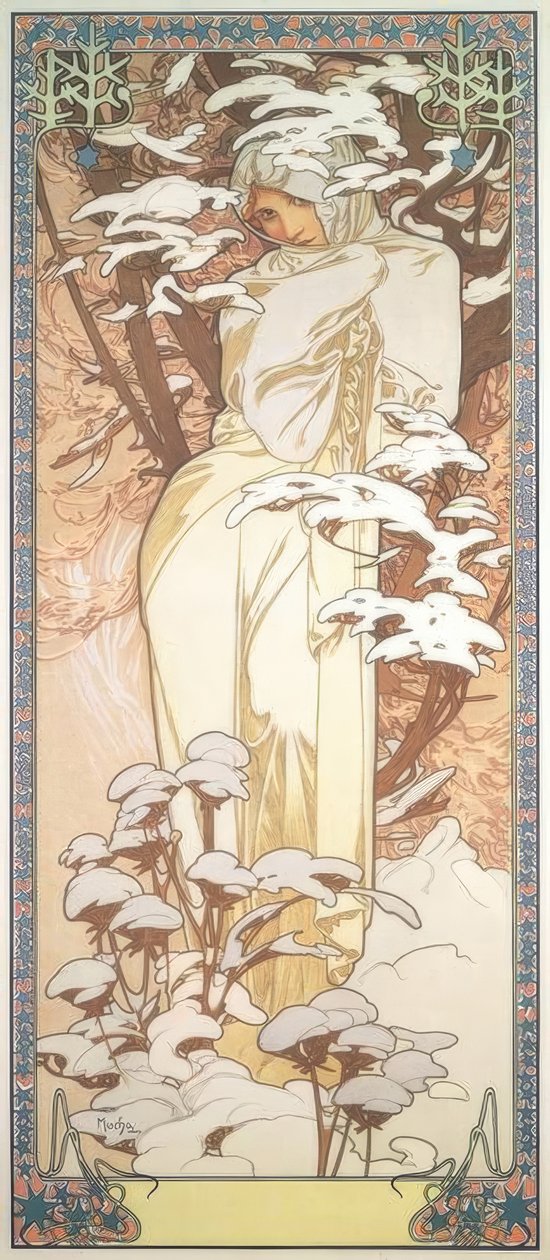 Winter by Alphonse Mucha