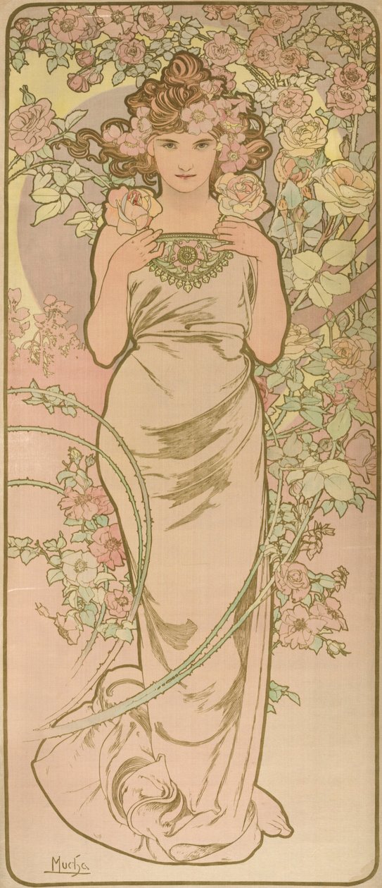 The Animated Woman in Bloom by Alphonse Mucha