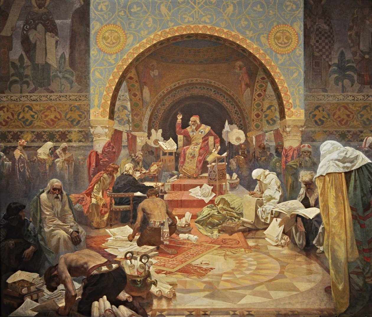 The Bulgarian Tsar Simeon The cycle The Slav Epic by Alphonse Mucha