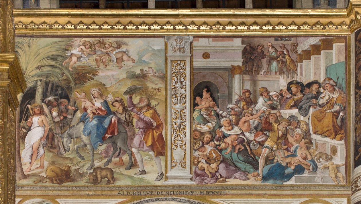 Presbytery, Seventh North Span, Flight to Egypt, Massacre of the Innocents, Altobello Melon by Altobello Melone