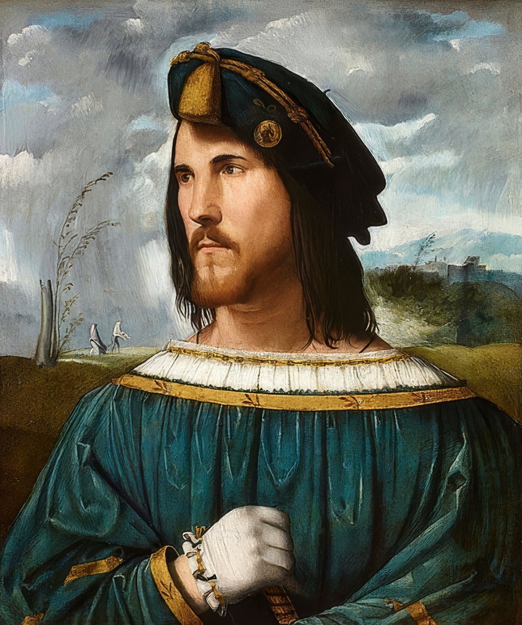 Portrait of a Gentleman (said to be Cesare Borgia). Between 1500 and 1524 by Altobello Melone