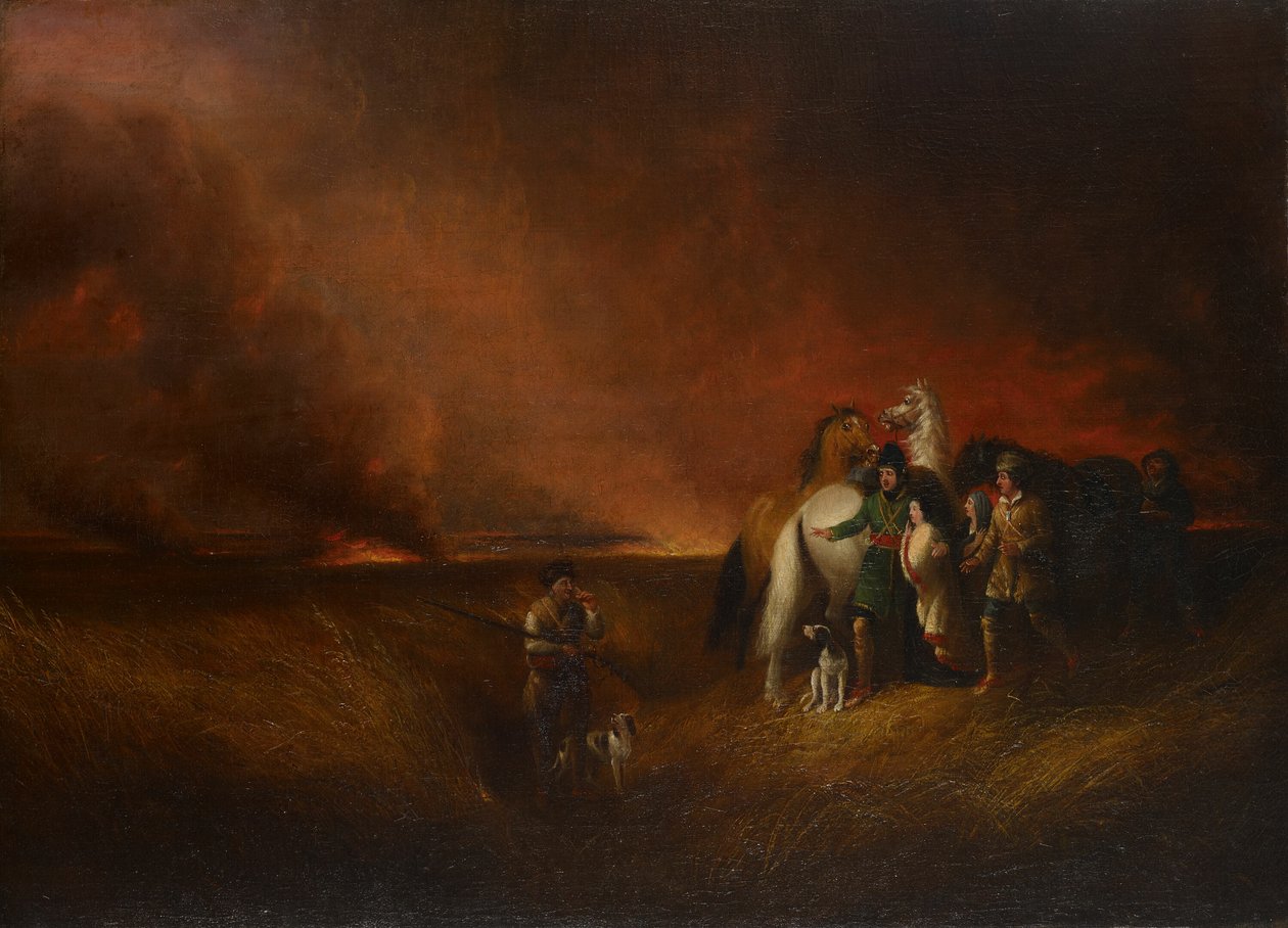 The Prairie on Fire, 1827 by Alvan Fisher