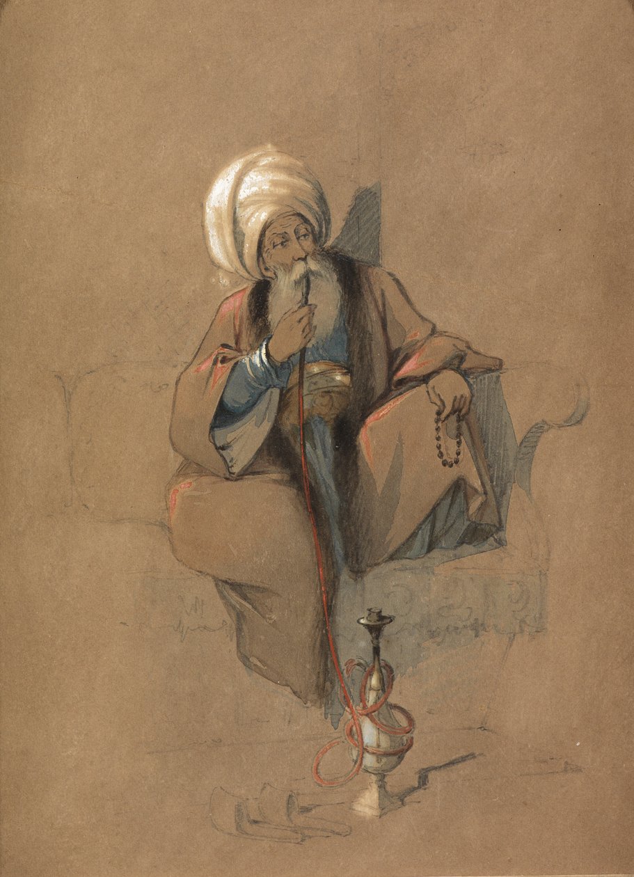 A Huqqa Smoker by Amadeo Preziosi