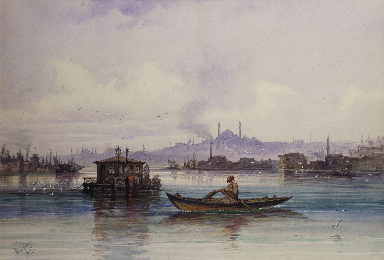 On the Bosphorus, 1865 by Amadeo Preziosi