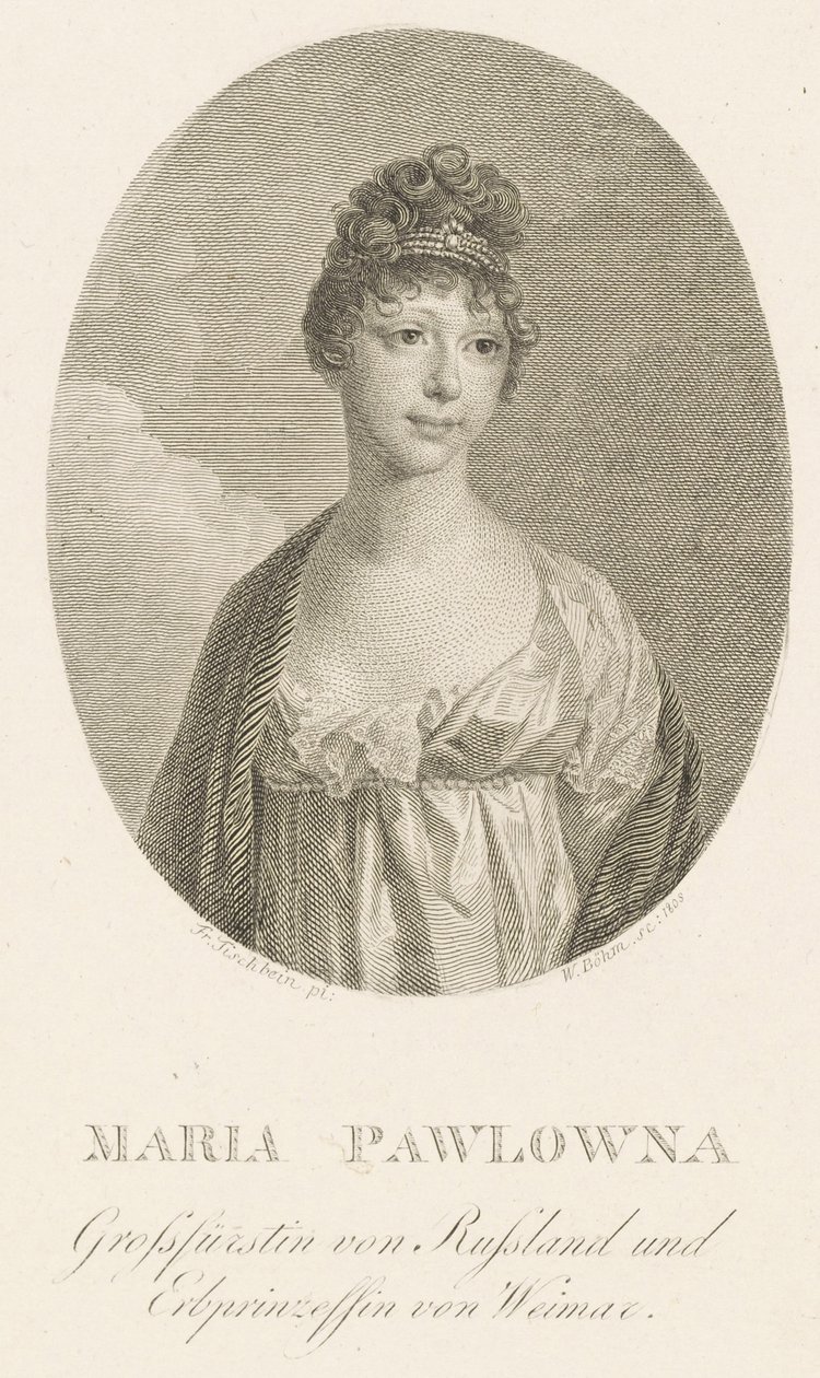 Grand Duchess Maria Pavlovna of Russia 1786-1859, Grand Duchess of Saxe-Weimar-Eisenach, 1808 by Amadeus Wenzel Boehm