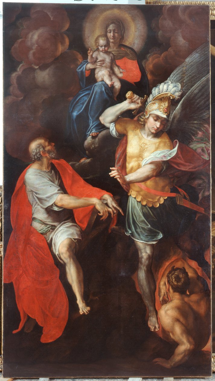 Madonna and Child and St. John the Evangelist and St. Michael by Ambrogio Giovanni Figino