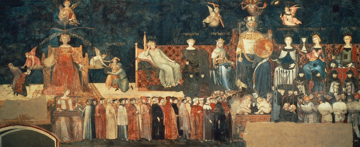 Allegory of Good Government (detail) by Ambrogio Lorenzetti