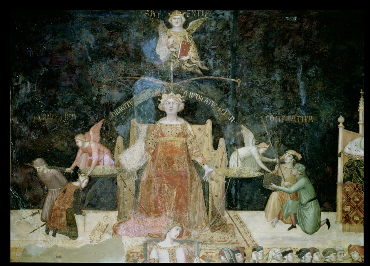 Allegory of Good Government (detail) by Ambrogio Lorenzetti