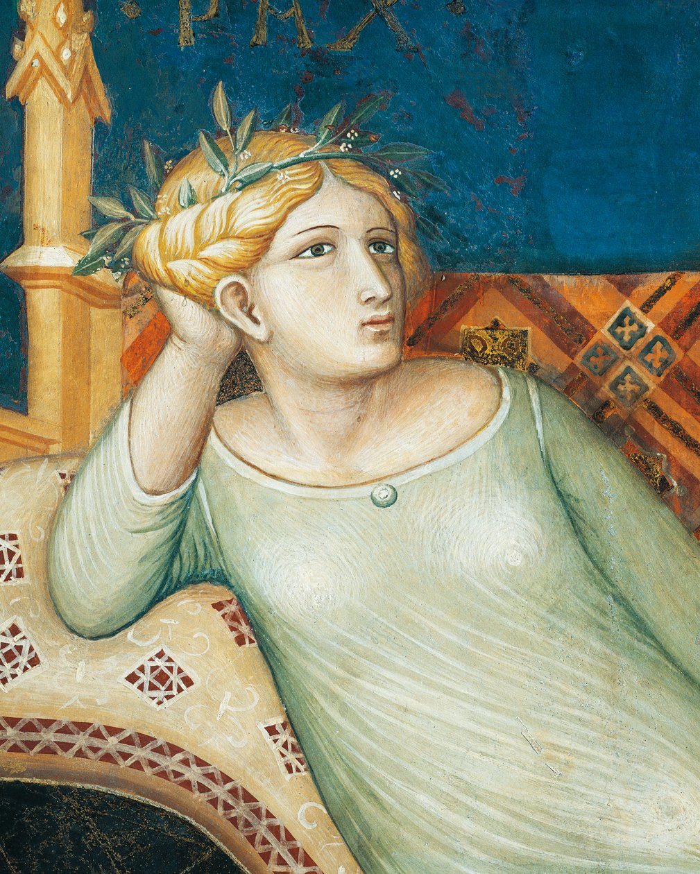 Allegory of good government, peace, detail from Allegory and effects of good and bad government in town and country by Ambrogio Lorenzetti
