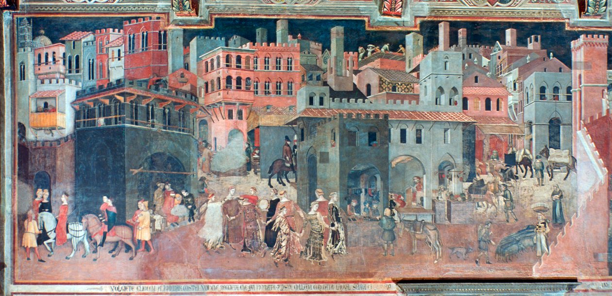 Effects of Good Government on the City Life (detail) by Ambrogio Lorenzetti