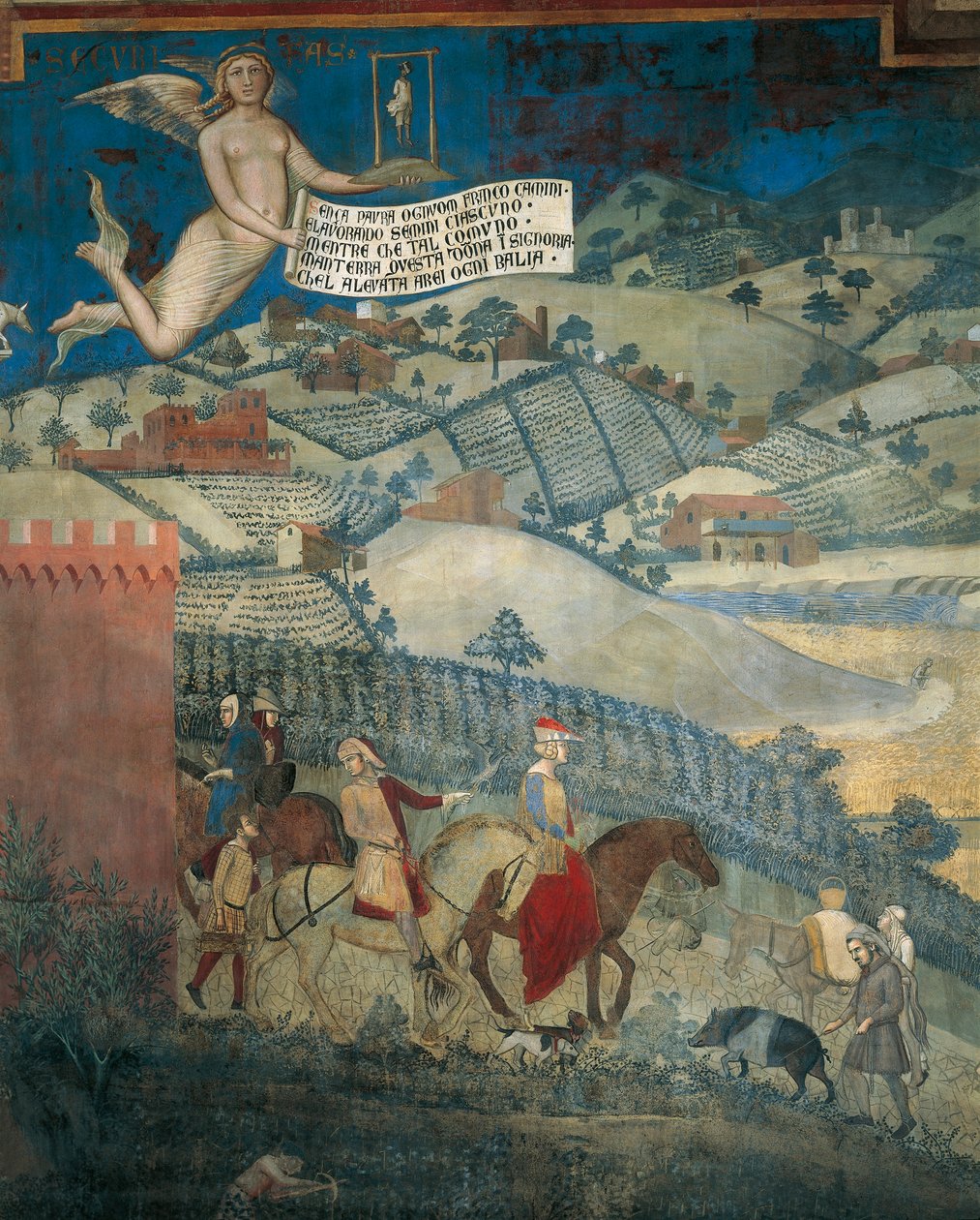 Effects of Good Government in Country (detail) by Ambrogio Lorenzetti