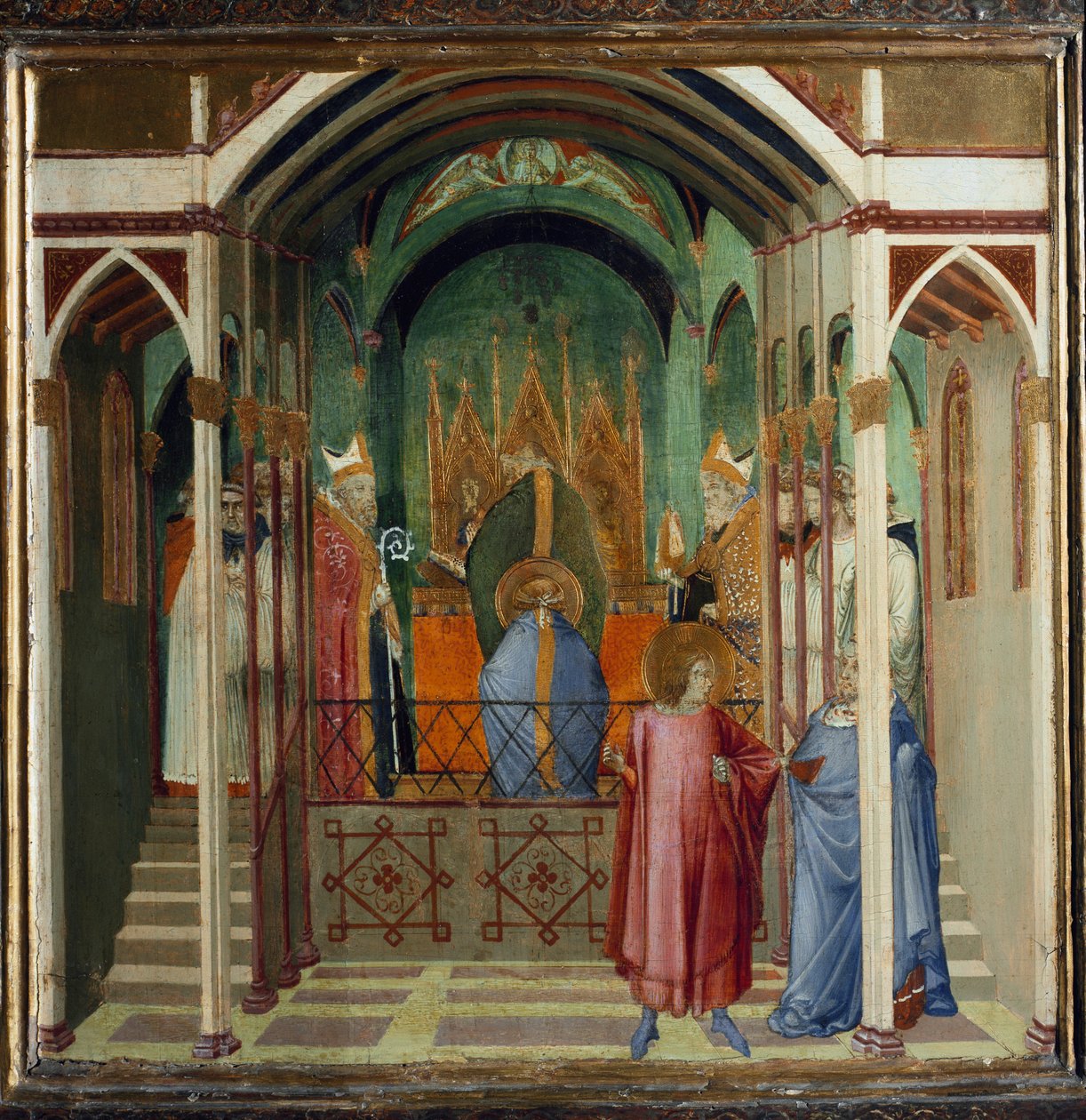 Election of Nicholas as Bishop of Myra. Scenes from the Life of St Nicholas by Ambrogio Lorenzetti