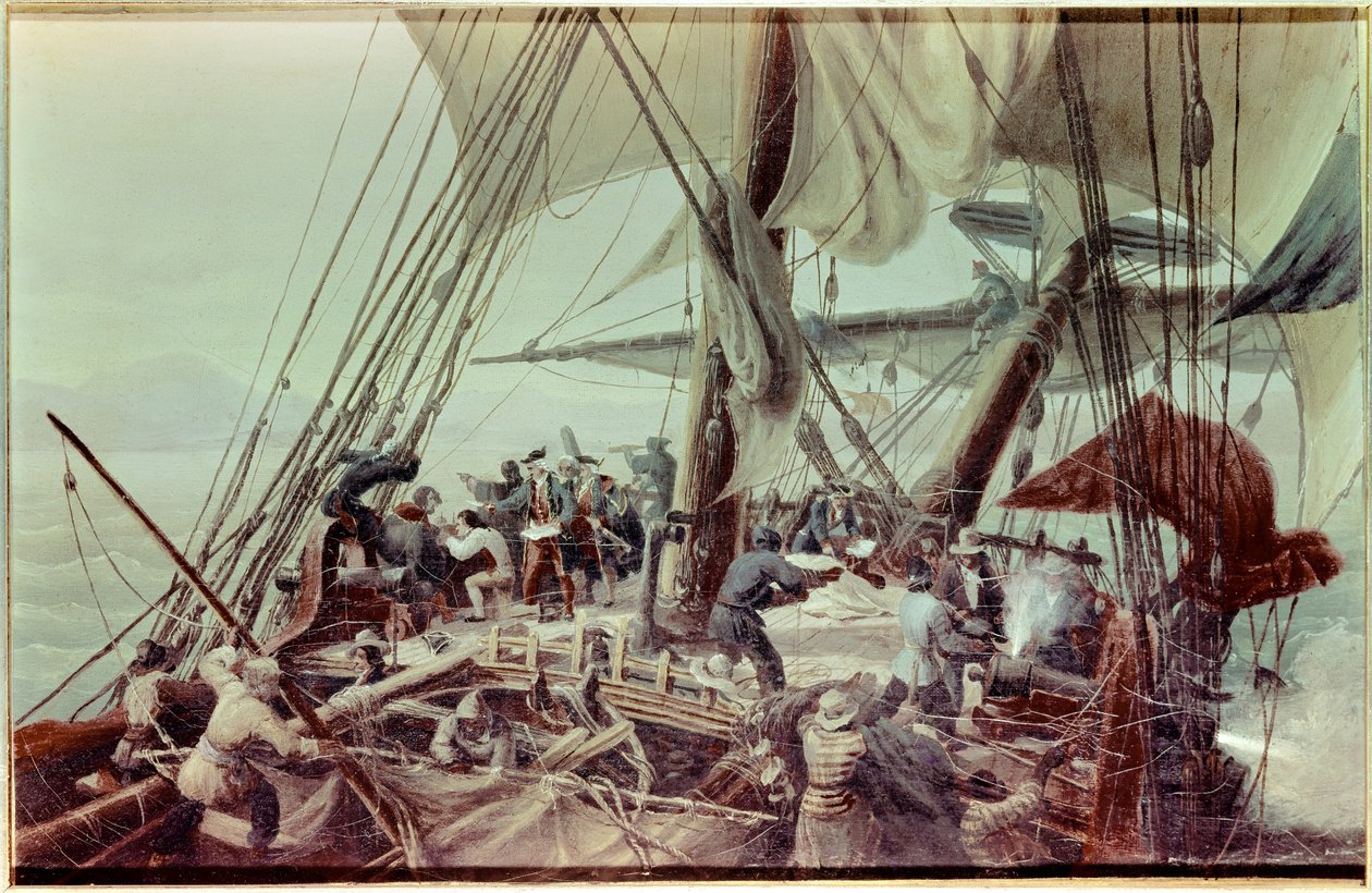 Discovery of Louisiana by Louis Antoine, Count of Bougainville by Ambroise Louis Garneray