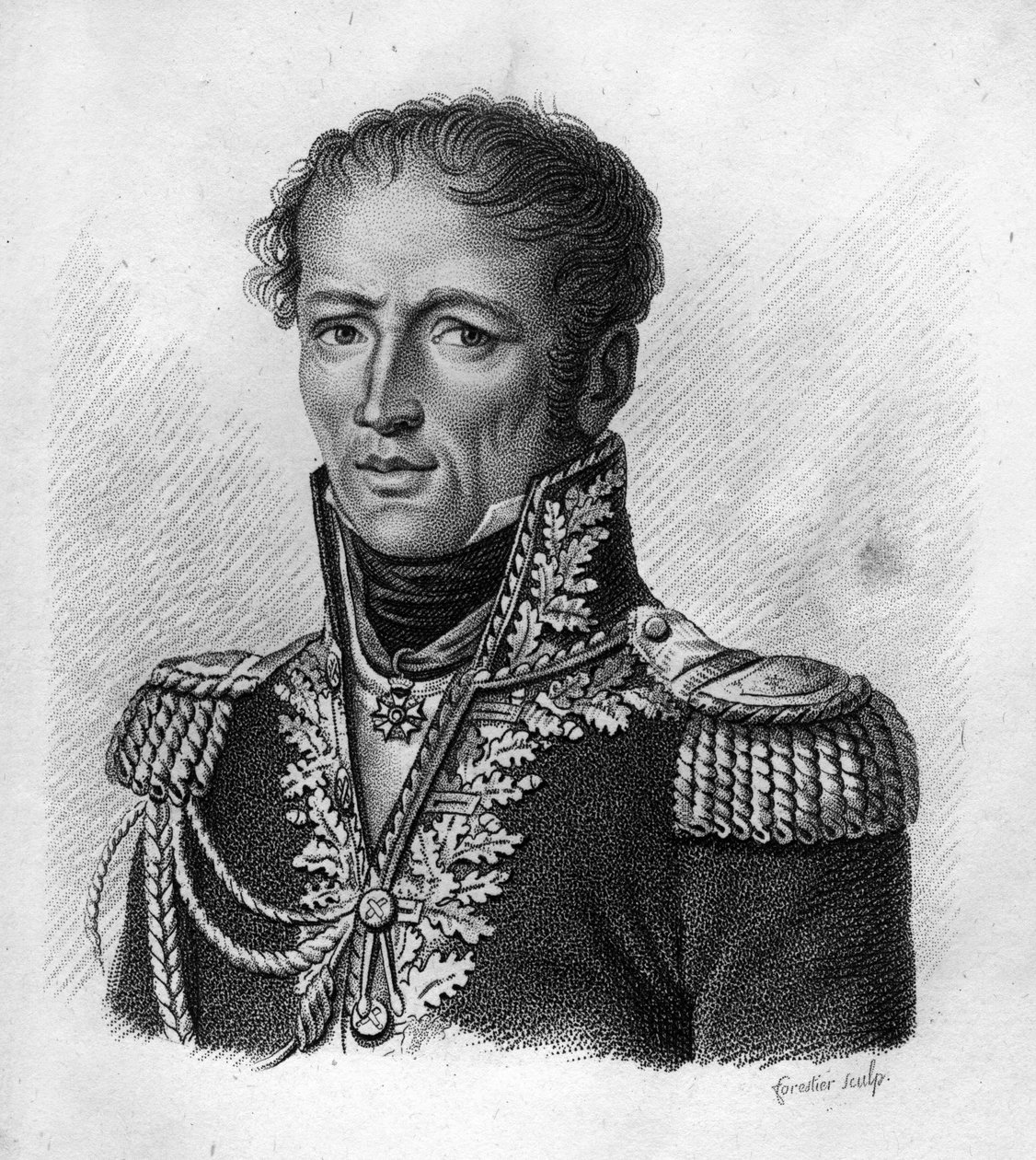 Antoine, Count Drouot, French General. Engraved by Ambroise Tardieu in 1818. Stella Collection by Ambroise Tardieu